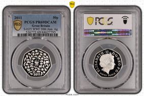 2011 50p S-H25 WWF 50th Ann. Ag PR69DCAM