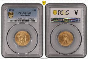 1898 10 G P. Pander KM-124  Au MS64