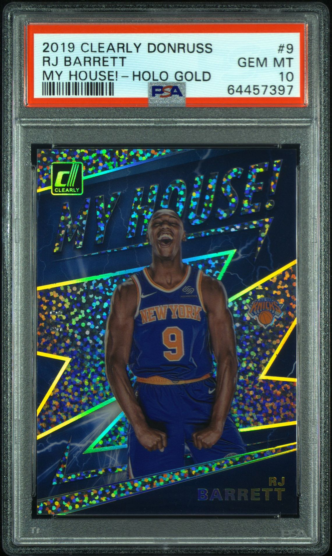 2019 Panini PANINI CLEARLY DONRUSS MY HOUSE! HOLO GOLD #9 Rj Barrett front