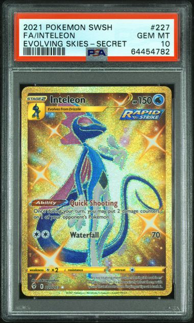 Pokemon - 2021 Fa/Inteleon Evolving Skies-Secret #227 Sword & Shield Evolving Skies PSA 10