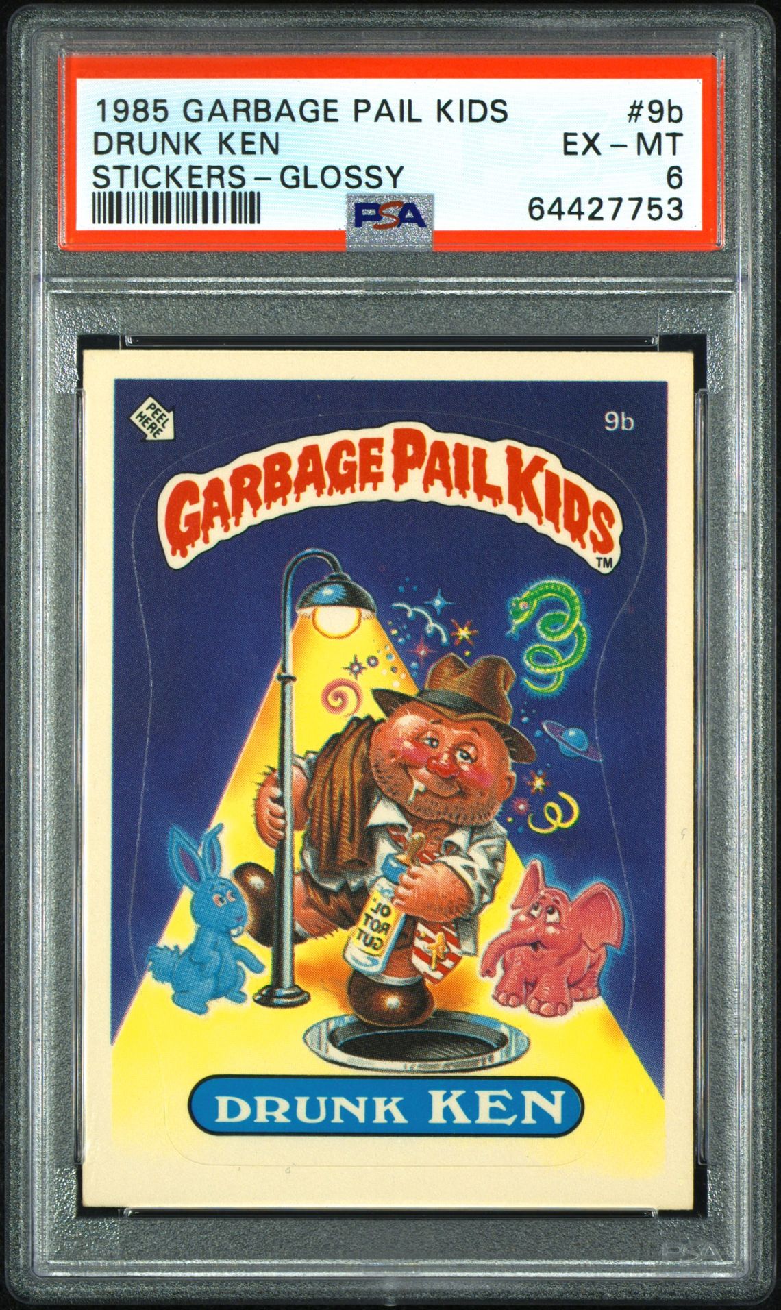 1985 Topps Garbage Pail Kids #9B Drunk Ken front