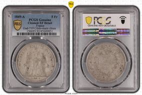 1849-A 5 Fr Gad-719 Cérès-main chien F-327 N1