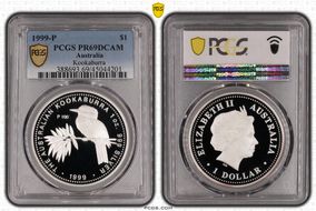 1999-P $1 Kookaburra Ag PR69DCAM