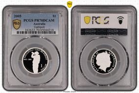 2005 $1 Gallipoli Ag PR70DCAM