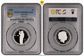 2005 $1 Gallipoli Ag PR69DCAM