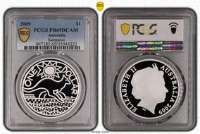 2009 $1 Kangaroo Ag PR69DCAM