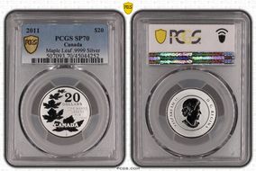 2011 $20 Maple Leaf .9999 Silver SP70