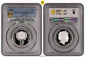 1998 20C United Nations 50th Ann. Ag PR68DCAM