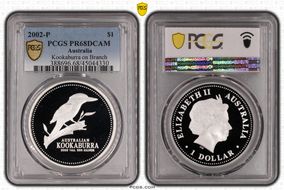 2002-P $1 Kookaburra Ag PR68DCAM