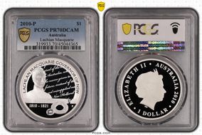 2010-P $1 Lachian Macquarie PR70DCAM