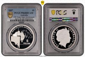 2007 $5 150 Years State Government PR68DCAM