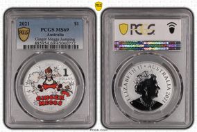 2021 $1 Ginger Meggs Jumping MS69