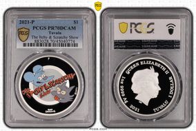 2021-P $1 The Itchy & Scratchy Show Colorized PR70DCAM