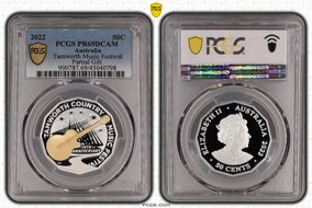 2022 50C Tamworth Music Festival Ag Partial Gilt PR69DCAM