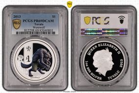 2013 $1 Mythical Creatures Colorized Werewolf PR69DCAM