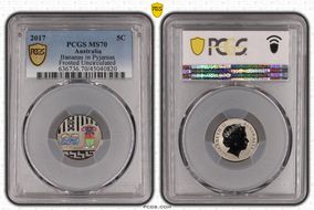 2017 5C Bananas in Pyjamas Colorized Frosted Uncirculated MS70