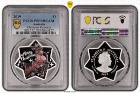 2019 $1 Christmas Reindeer PR70DCAM