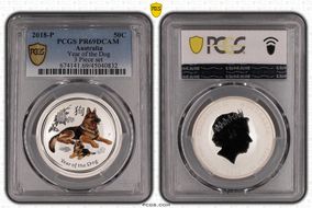2018-P 50C Year of the Dog 1/2oz Ag  3 Piece set PR69DCAM