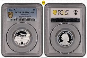 2022-C $1 Australovenator Ag Dinosaurs Downunder PR69DCAM
