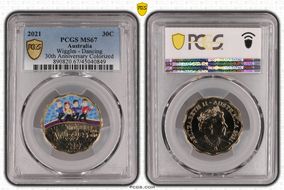 2021 30C Wiggles - Dancing 30th Anniversary Colorized MS67