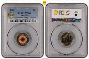 2012 $2 Remembrance Day Colorized MS66