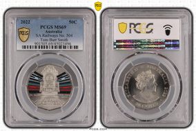 2022 50C SA Railways No. 504 Tom Barr Smith Colorized MS69