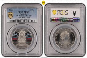 2022 50C SA Railways No. 504 Tom Barr Smith Colorized MS69