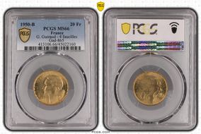 1950-B 20 Fr G. Guiraud - 4 faucilles Gad-865 F-402 MS66