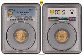 1899-A 10 Fr Gad-1016 F-508 Cérès MS64