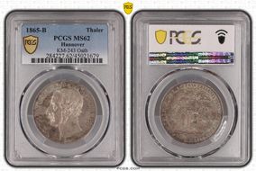 1865-B Thaler KM-243 Oath MS62