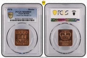 1970 Medal Proof Set Medal Cu MS68RD