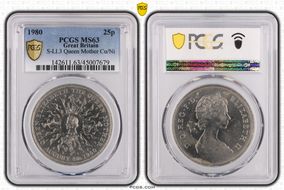 1980 25p S-LL3 Queen Mother Cu/Ni MS63