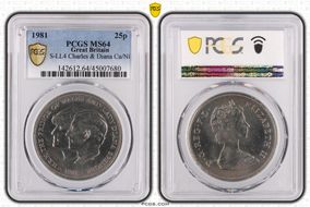 1981 25p S-LL4 Charles & Diana Cu/Ni MS64