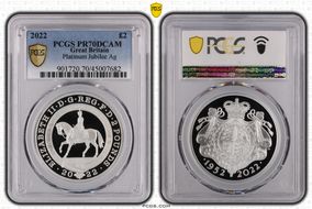 2022 £2 Platinum Jubilee Ag PR70DCAM