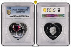 2022 $5 Brilliant Love PR69DCAM