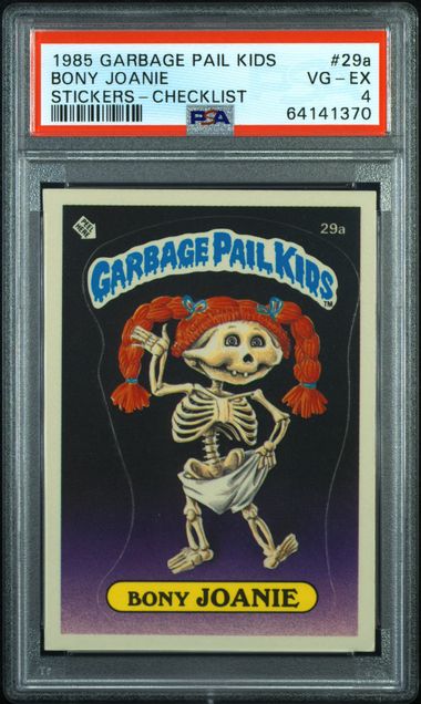 1985 Topps Garbage Pail Kids Series 1 Checklist #29A Bony Joanie front