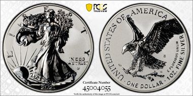 2021-S $1 Silver Eagle Rev PR - Type 2 Designer Edition PR70