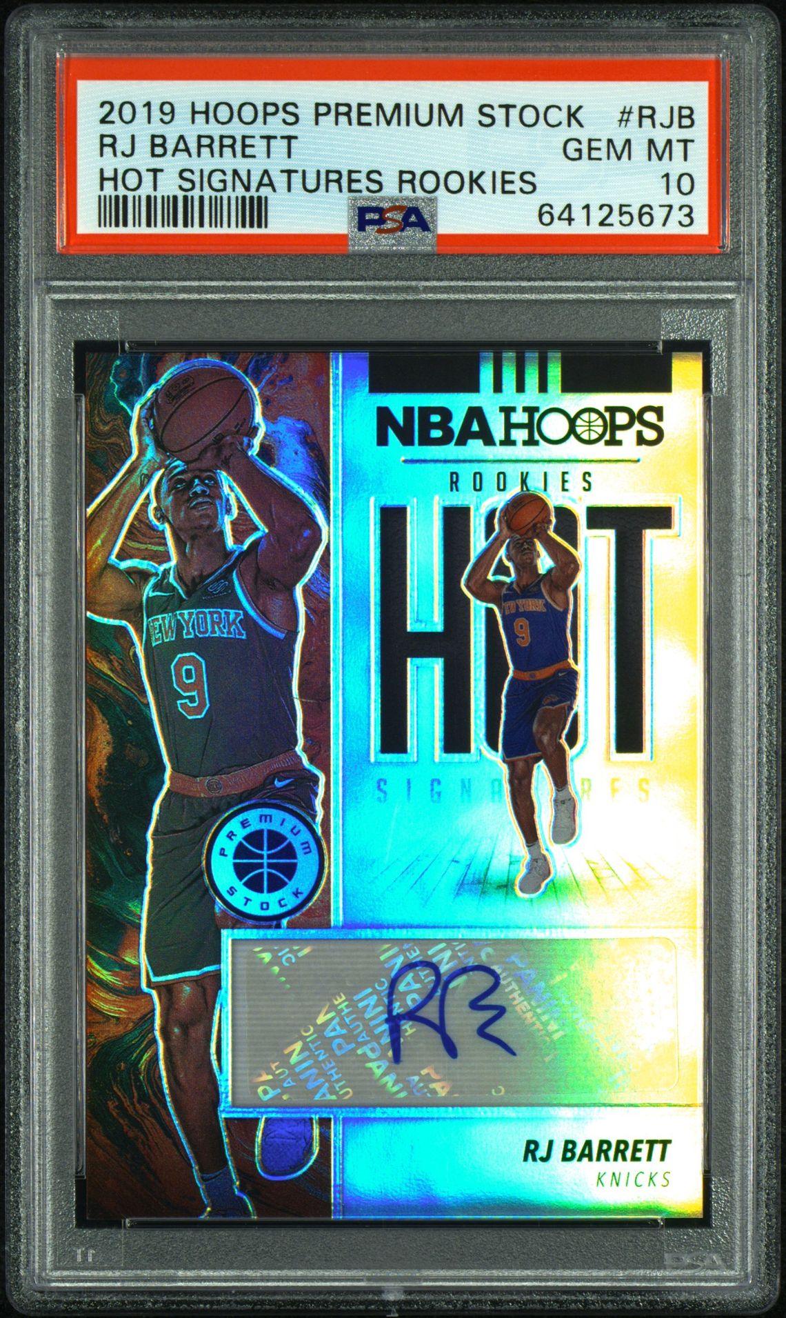 2019 Panini PANINI HOOPS PREMIUM STOCK HOT SIGNATURES ROOKIES #RJB Rj Barrett front