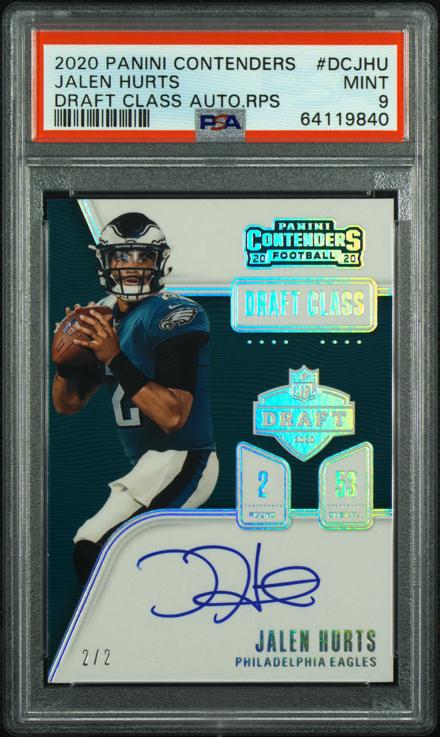 2021 PANINI FLAWLESS FOOTBALL JALEN HURTS STAR SWATCH ON CARD AUTO SILVER  /20!!