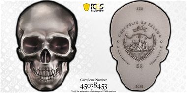 2016 $5 Skull Antique Finish PR70