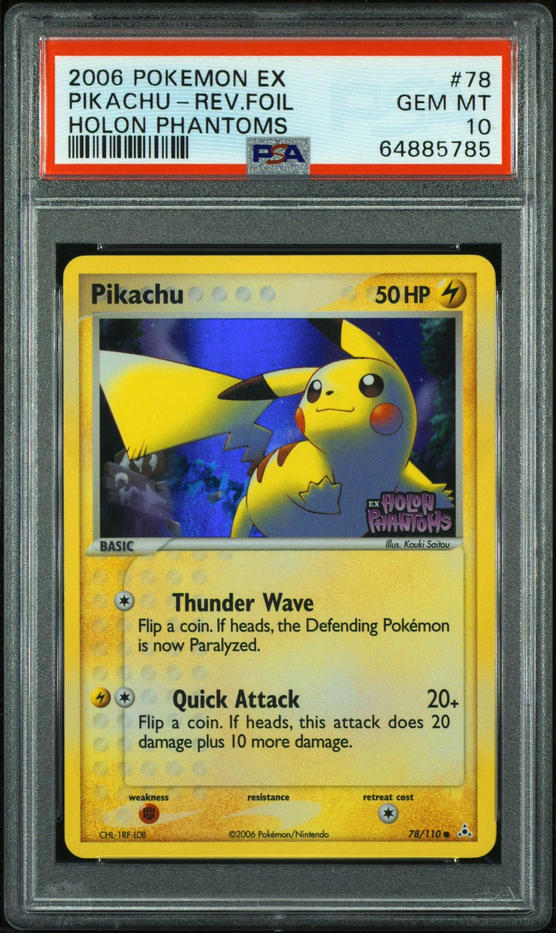 2006 Pokemon POKEMON EX HOLON PHANTOMS #78 Pikachu-Rev.Foil front