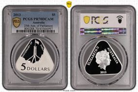 2013 $5 25th Ann. of Parliament PR70DCAM