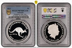 2013 $1 Kangaroo Ag 20th Ann. PR70DCAM