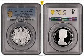 2019 50C Dodecagon 50C 50th Ann. Ag A. Machin Effigy PR70DCAM