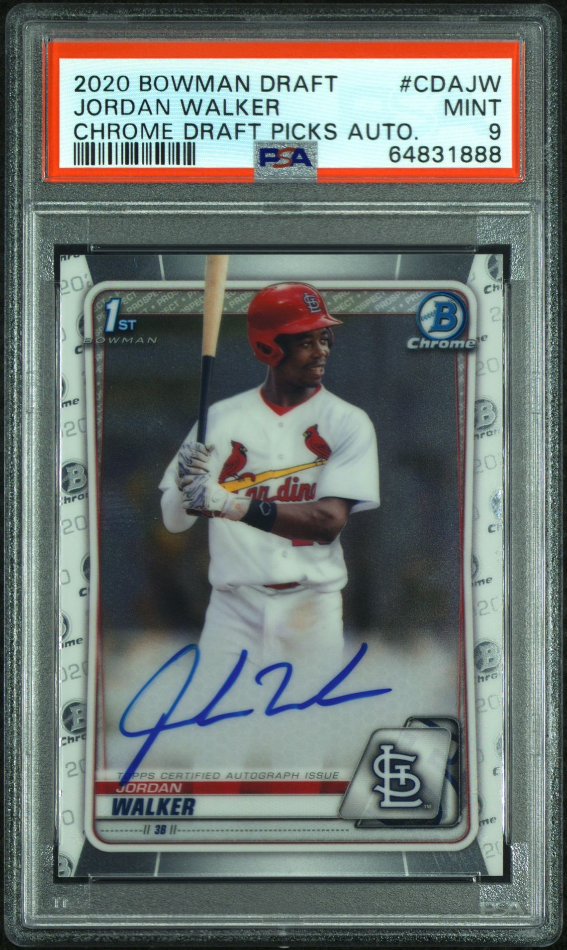 2020 Bowman Bowman Draft CHROME DRAFT PICKS AUTO. Jordan Walker front