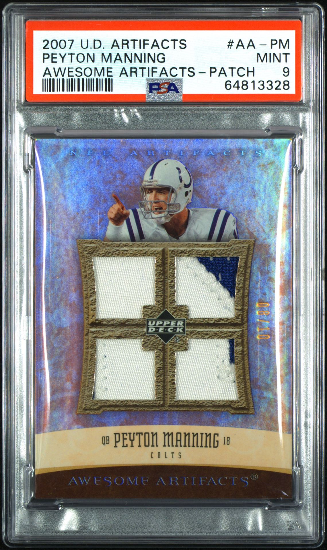 2007 Upper Deck UPPER DECK ARTIFACTS AWESOME ARTIFACTS PATCH #AA-PM Peyton Manning front