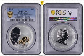 2008 $10 Henry Ford Reverse Proof Financial Tycoons PR69