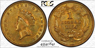 1855-D G$1 MS61