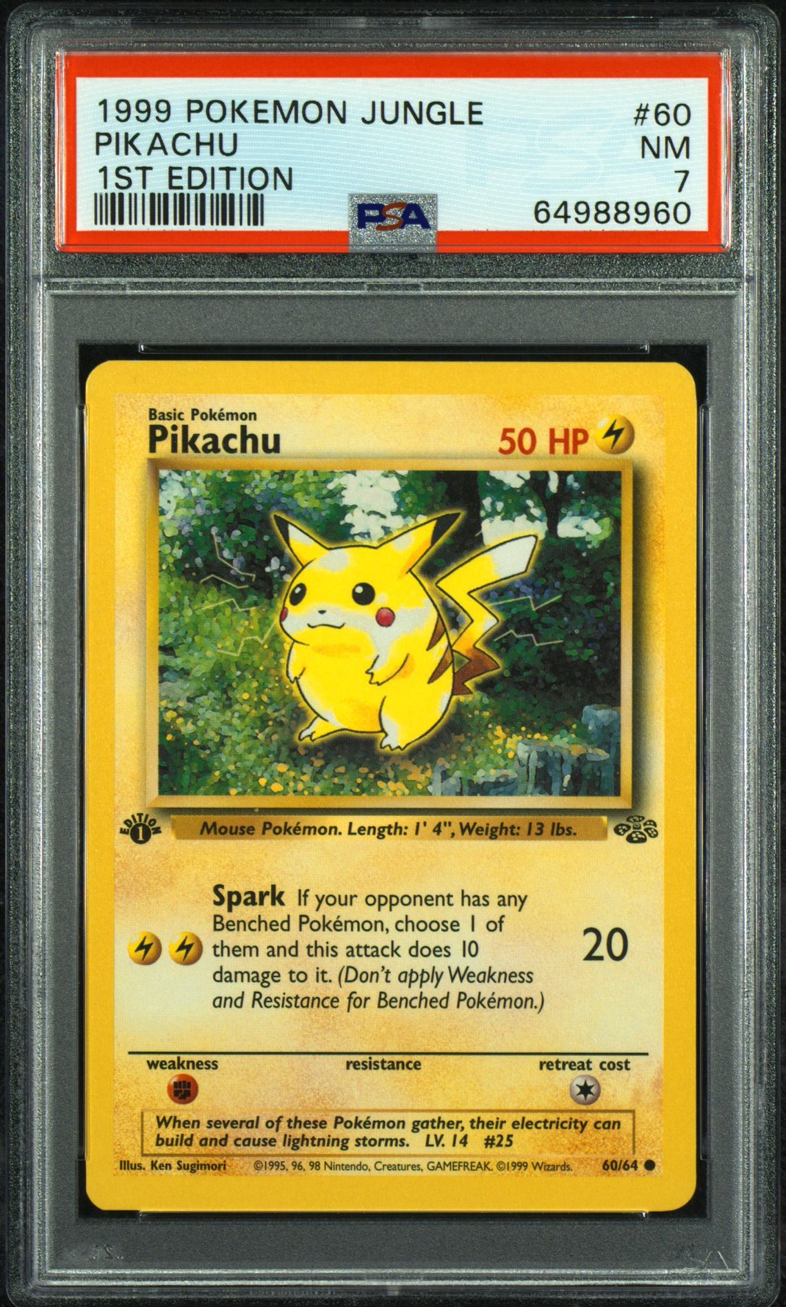 1999 Pokemon Jungle 1St Ed.W Stp.Dlst.Promo 1st Edition #60 Pikachu front