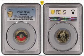 2021 $2 50th Ann Aboriginal Flag Colorized MS68